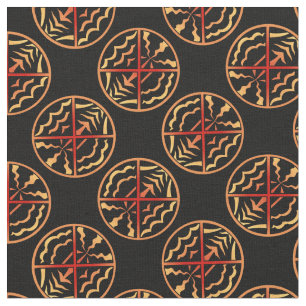 Native Art Fabric Tribal Spiritual Elements Fabric