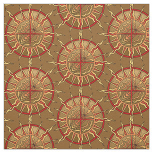 Native Art Fabric Tribal Spiritual Elements Fabric