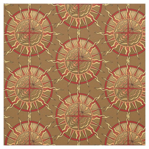 Native Art Fabric Tribal Spiritual Elements Fabric