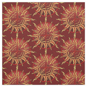 Native Art Fabric Tribal Spiritual Elements Fabric