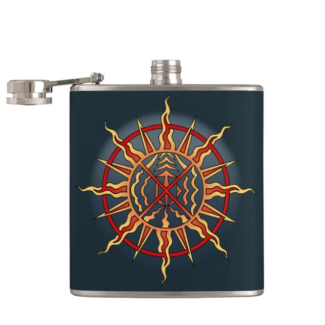 Native Art Flask Spiritual Native Art Flasks Gifts (Opened)