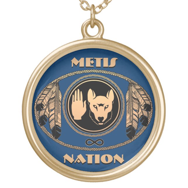 Native Art Necklace Personalized Metis Necklace (Front)