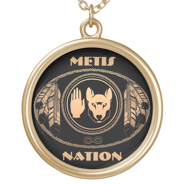 Native Art Necklace Personalized Metis Necklace (Front)
