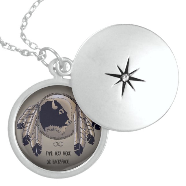 Native Art Necklace Personalized Silver Necklace (Front)