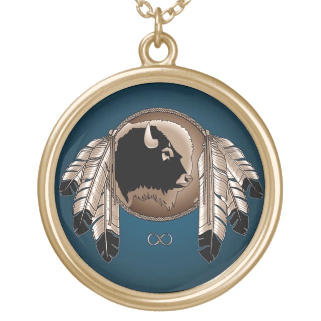 Native Art Necklace Spirit Animal Metis Necklace (Front)