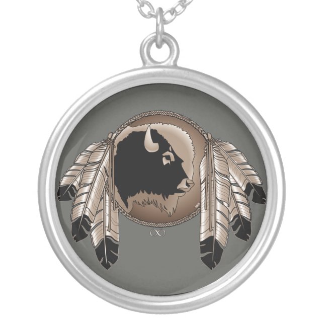 Native Art Necklace Spirit Animal Metis Necklace (Front)