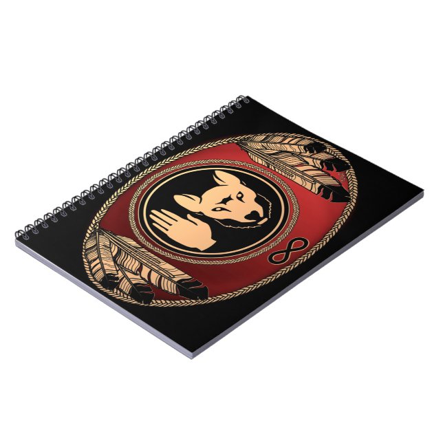 Native Art Notebook Metis Rebellion Wolf Journal (Left Side)