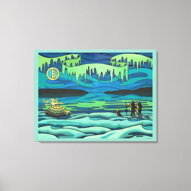 Native Art Painting Print Inuit Love Canvas Prints (Front)