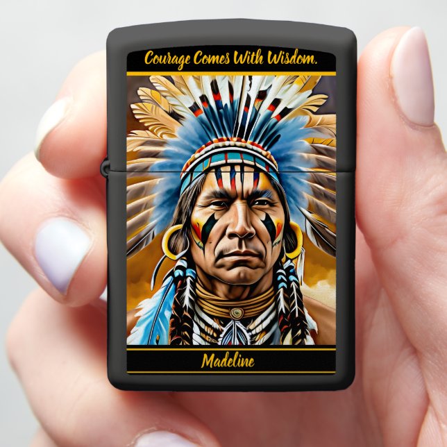 Native Art Planner: Bold Patterns Zippo Lighter (In Hand)