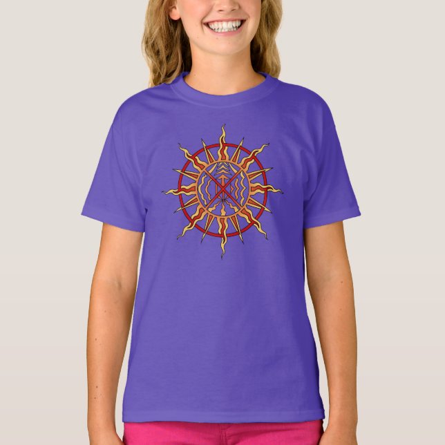 Native Art T-Shirt Organic Girl's Elements Shirt (Front)