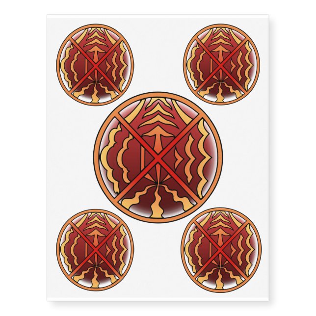 Native Art Temporary Tattoo Elements Skin Art (Front)