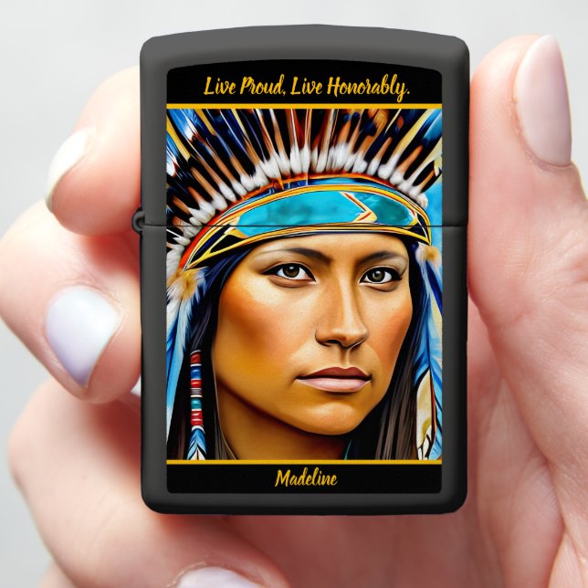 Native Art Tribal Elegance Zippo Lighter (In Hand)