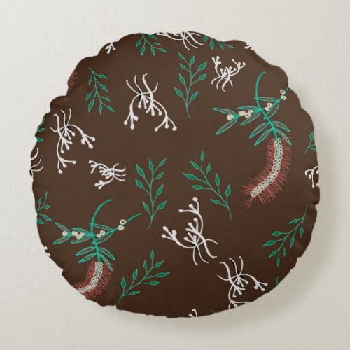 Native Australian Bottle Brush  Round Pillow