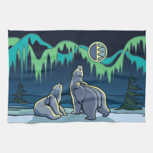 Native Bear Art Towel Polar Bear Tea Towel