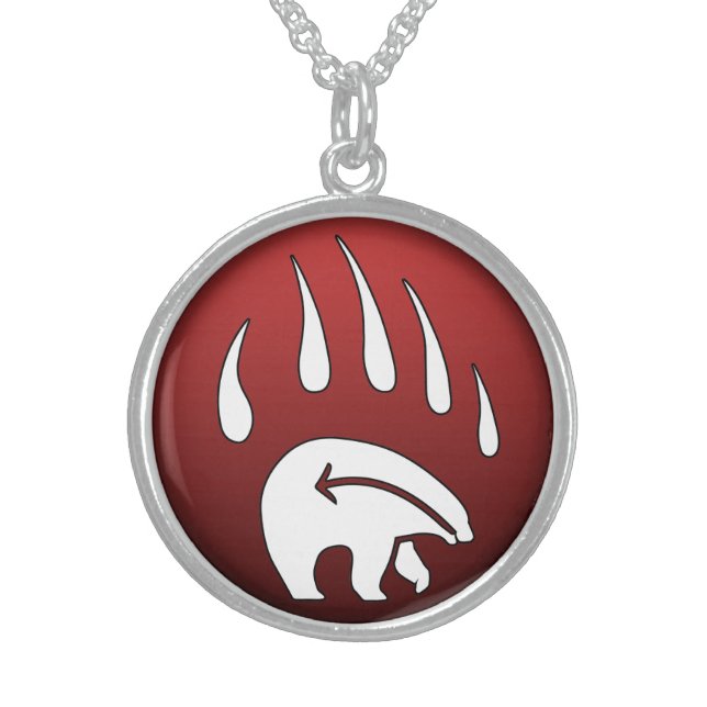 Native Bear Necklace Tribal Wildlife Art Jewelry (Front)
