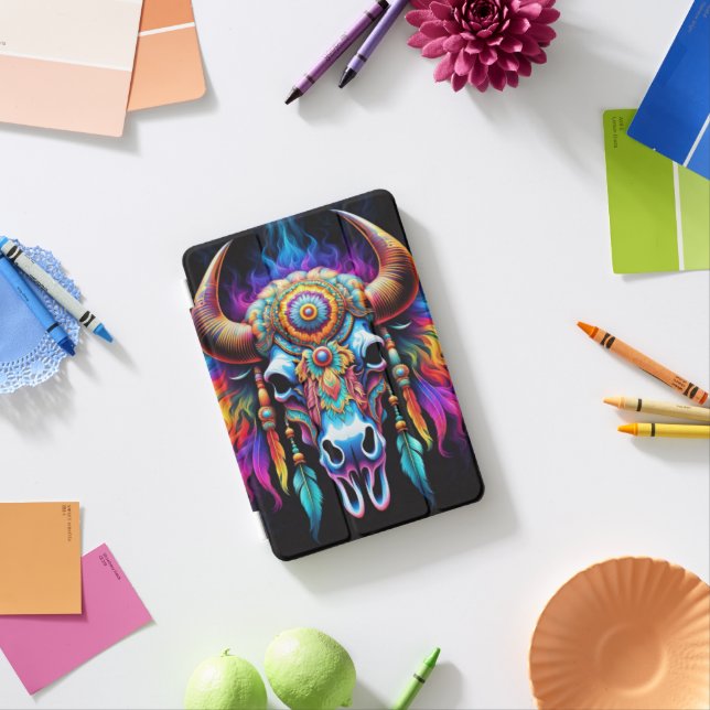 Native Bison Skull iPad Mini Cover (In Situ)