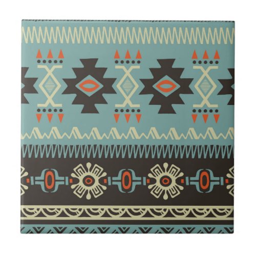 Native Blanket Pattern   Ceramic Tile