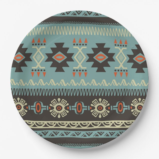 Native Blanket Pattern Paper Plates (Front)