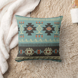 Native Blanket Pattern Throw Pillow