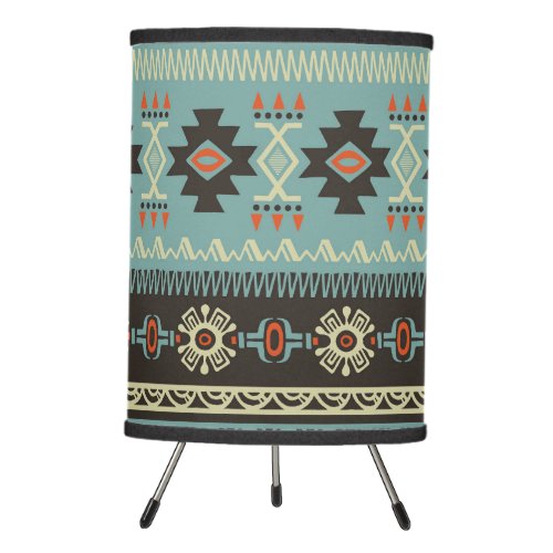 Native Blanket Pattern Tripod Lamp