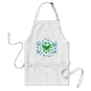 Native Butterfly Dance in Green Adult Apron