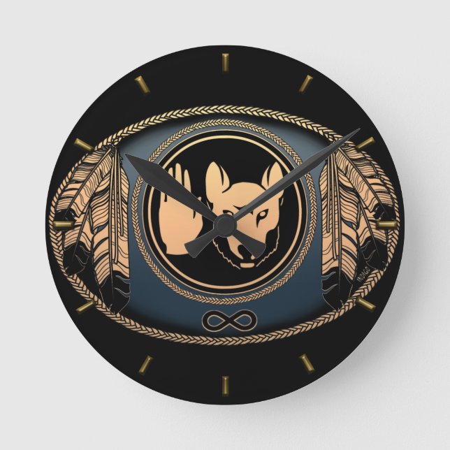 Native Clock Custom First Nation Flag Wall Clock (Front)