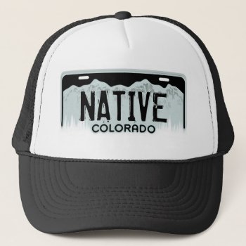 Native Colorado Black License Plate Souvenir Hat by ArtisticAttitude at Zazzle