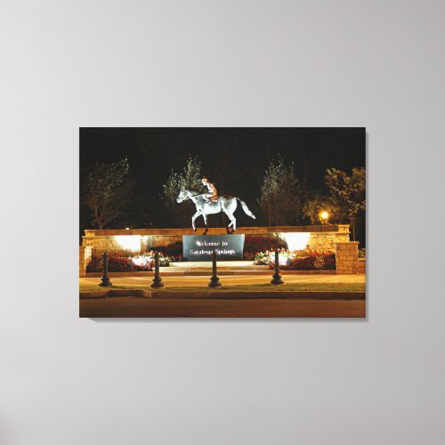 Native Dancer Horse Statue Saratoga Canvas Print