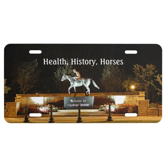 Native Dancer Horse Statue Saratoga License Plate (Front)