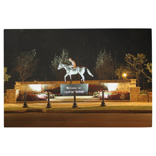 Native Dancer Horse Statue Saratoga Metal Wall Art (Front)