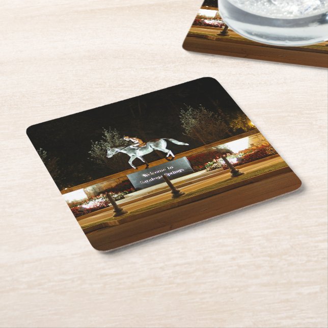 Native Dancer Horse Statue Saratoga Paper Coaster (Angled)