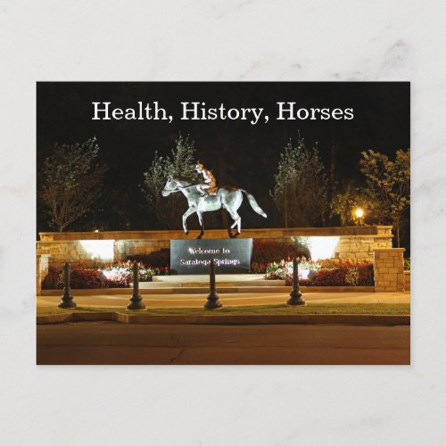 Native Dancer Horse Statue Saratoga Postcard