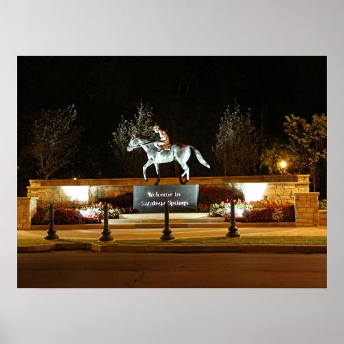 Native Dancer Horse Statue Saratoga Poster