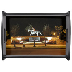 Native Dancer Horse Statue Saratoga Serving Tray