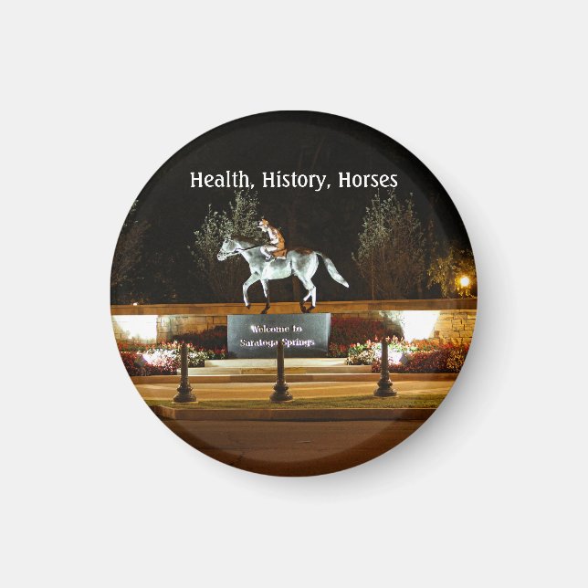 Native Dancer Horse Statue Saratoga Solid Magnet (Front)