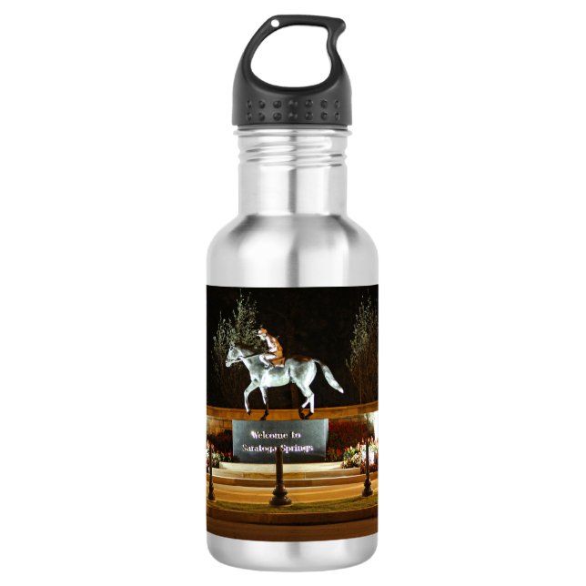 Native Dancer Horse Statue Saratoga Water Bottle (Front)