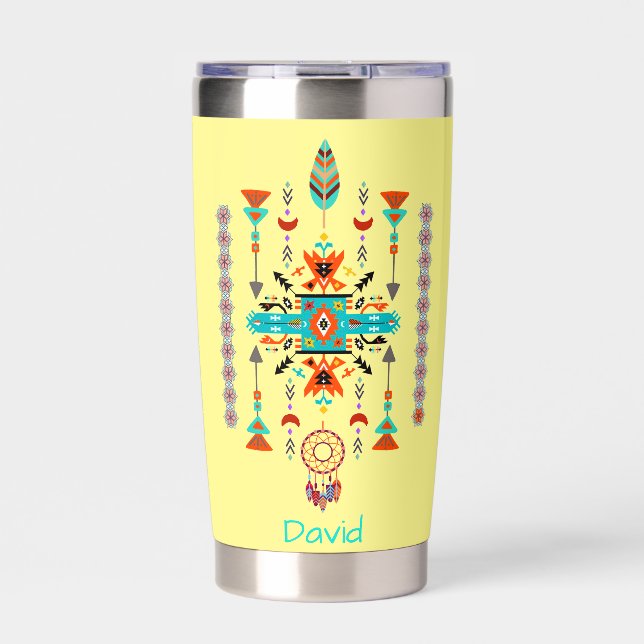 Native design custom personalized insulated tumbler (Front)