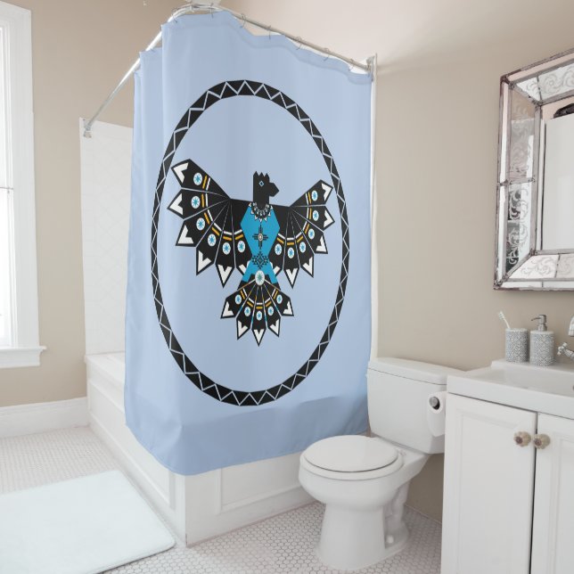 Native Eagle Shower Curtain (In Situ)