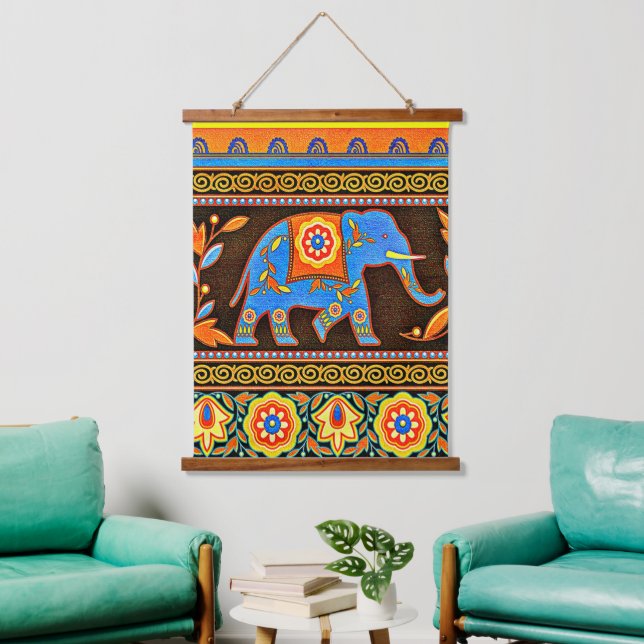 Native elephant  hanging tapestry (Living Room)