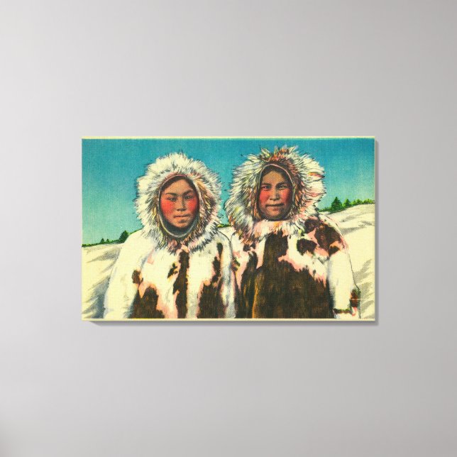 Native Eskimo Girls in AlaskaState Canvas Print (Front)