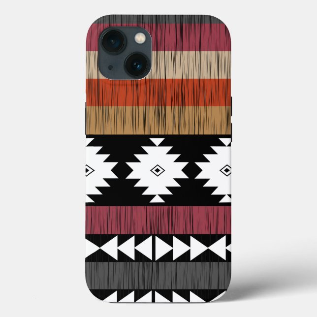 Native Ethnic Colorful Lines Pattern  Case-Mate iPhone Case (Back)