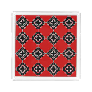 Native ethnic pattern acrylic tray