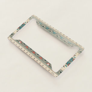 Native Ethnic Pattern Vintage Boho Seamless License Plate Frame