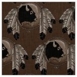Native Fabric Tribal Wildlife Art Fabric Buffalo