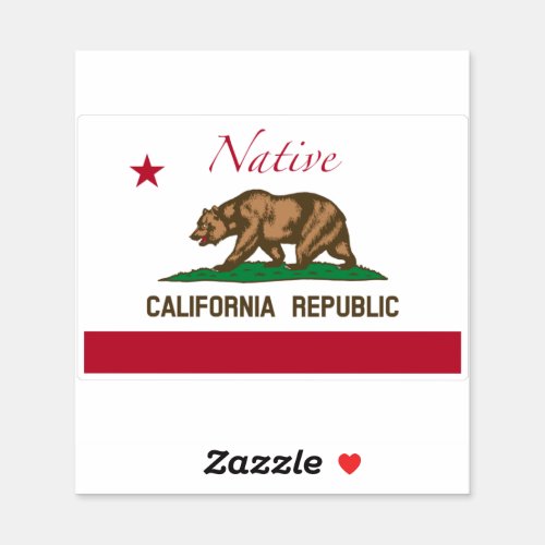 Native Flag of California Sticker