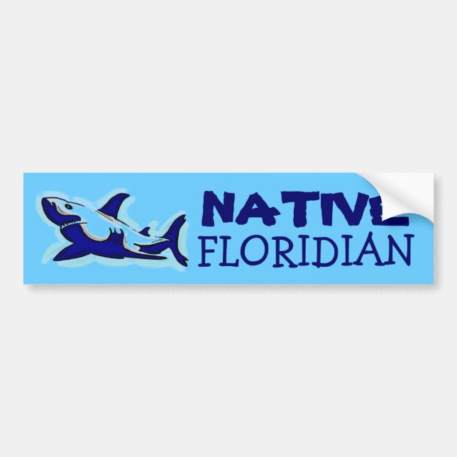 Native Floridian blue shark theme bumpersticker Bumper Sticker (Front)