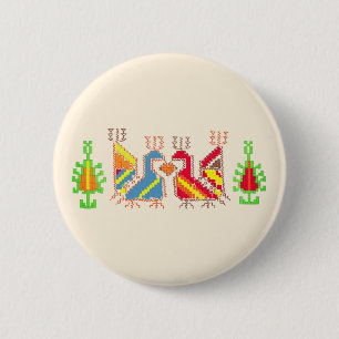 Native Geometric Pattern Round Badge Button