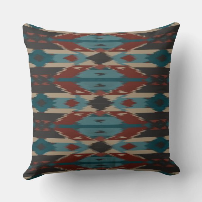 Native Geometric Throw Pillow (Back)