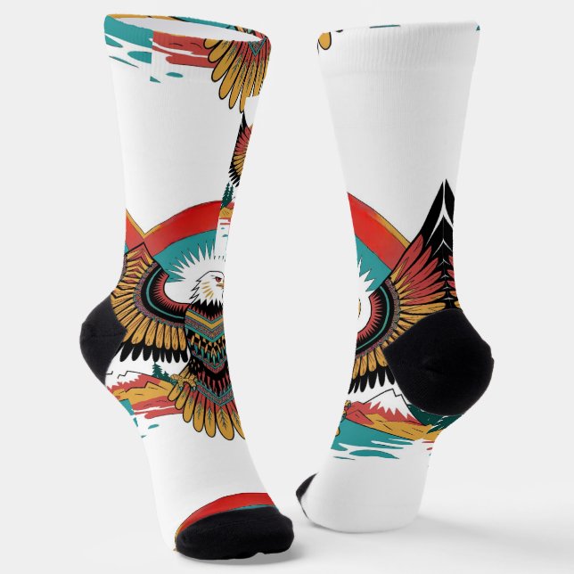Native Golden Eagle Crew Socks (Angled)