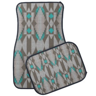 Salabomia Car Floor Mats Aztec American Pattern Universal Floor Mats for Cars SUV Sedan All Weather Absorbent Car Mats Navajo African Tribal Peru Ethnic Wear Resistant Car Carpets